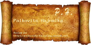 Palkovits Hajnalka névjegykártya